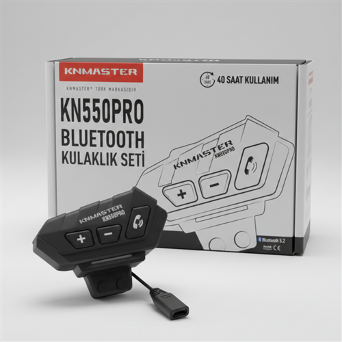 1031 Knmaster KN550 PRO Motosiklet Bluetooth Kulaklık Mikrofon Seti - Görsel 1
