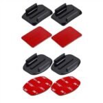 Tüm Aksiyon Kameralara Uyumlu 2 Adet Düz 2 Adet Oval Zemin Aparatı + 3M Yapışkan Bant