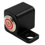 Knmaster Ayna Bağlantılı Motosiklet Bas Çek Buton Kırmızı Ledli Sol