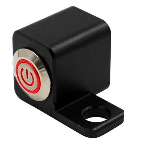 1066k4327-2 Knmaster Ayna Bağlantılı Motosiklet Bas Çek Buton Kırmızı Ledli Sol - Görsel 1