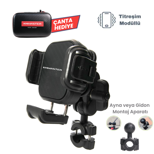 10821082108210823 Knmaster TT-870 Titreşim Engelleyicili Tüm Motosikletlere Uyumlu Telefon Tutucu - Görsel 1