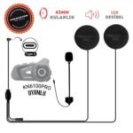 Knmaster KN6100 Pro Açık Kask Kulaklık Mikrofon Seti