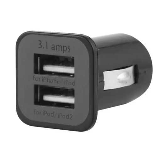 362k1465 Usams Çift Usb Çakmaklık Şarj Adaptörü Siyah - Görsel 1