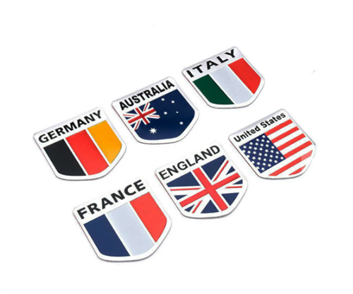 438Ekran-Alintisi Ülke Bayrakları Alüminyum Arma Sticker - Görsel 1