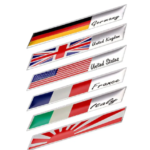 Ülke Bayrakları Çubuk Tasarımlı Alüminyum Sticker Etiket