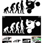 Knmaster İnsan Evrimi Motosiklet Otomobil Sticker Etiket Vinil Yansıtıcı Çıkartma