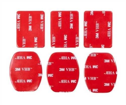 532k0014 Tüm Aksiyon Kameralara Uyumlu 3 Adet Düz 3 Adet Oval 3M Yapışkan Bant - Görsel 1