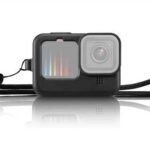 GoPro 9/10/11/12 Uyumlu Yumuşak Silikon Kamera Kılıfı + Lens Kapağı Koruyucu Çerçeve Kılıf