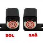 Knmaster Ayna Bağlantılı Motosiklet Bas Çek Butonu Kırmızı Ledli