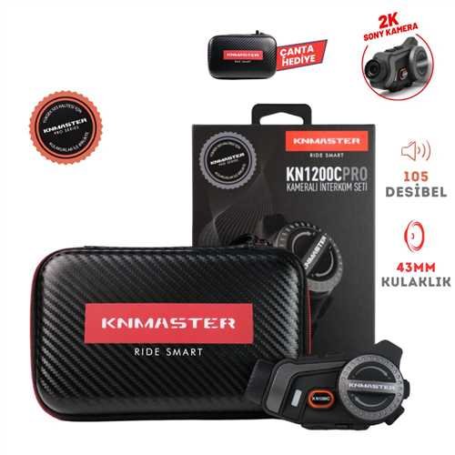 7461-1-2 KNMASTER KN1200C PRO Kameralı Motosiklet Bluetooth Intercom Kulaklık Seti - Görsel 1