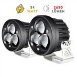 Knmaster Triplebird 34W Çift Renkli Motosiklet Led Sis Farı
