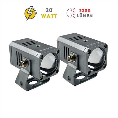 9751-51 Knmaster Scori 20W 3 Renkli Motosiklet Led Sis Farı - Görsel 1