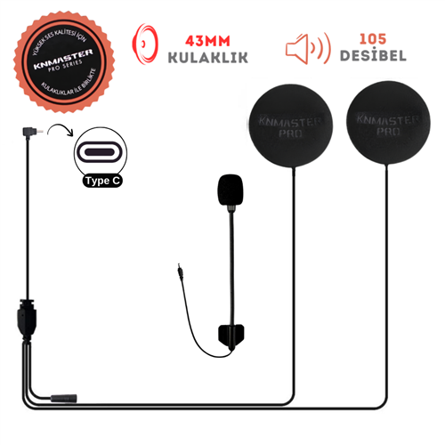 9892300-acik-kask Knmaster KN2300 Açık Kask Mikrofon ve Kulaklık - Görsel 1